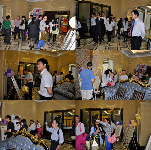 20140530203439294 现场各媒体记者和经销商嘉宾品鉴初创微晶瓷片并投票